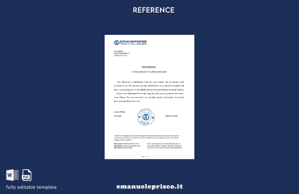 modello di riferimento della banca olandese Crawford in stile verificato